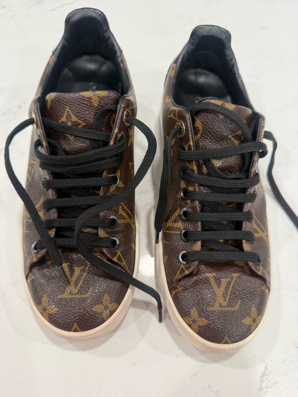 Louis Vuitton Monogram Low Top Sneakers - Brown/Black
